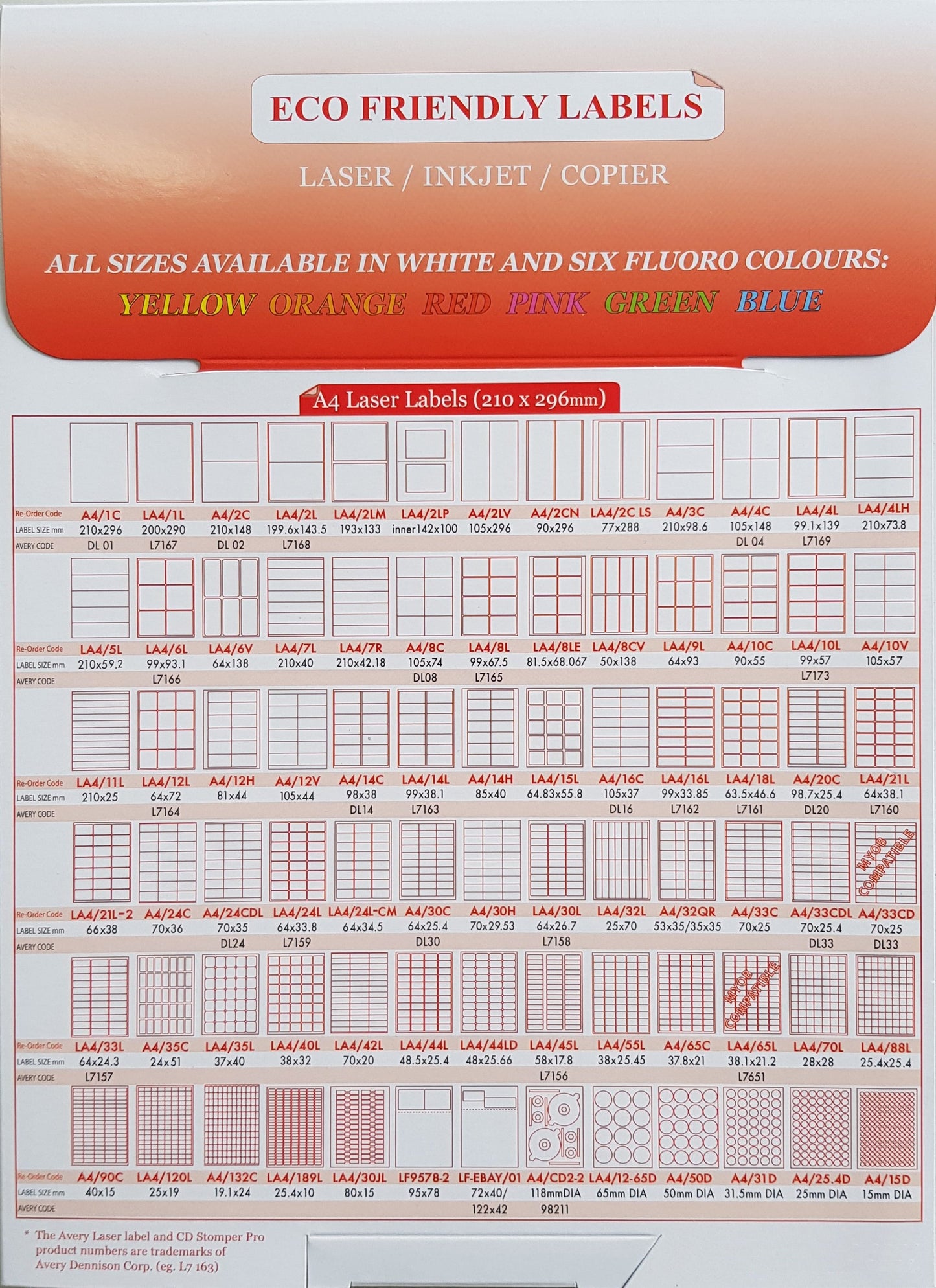 A4 Laser SHIPPING Label - 4up - 105x148mm - 100 per pack (Avery Code: DL 04)