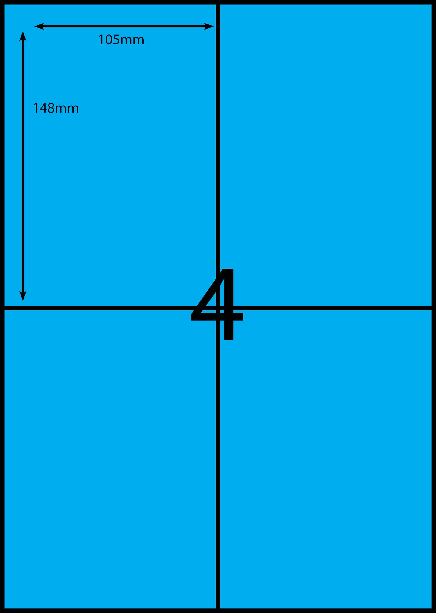 A4 Laser Label - 4up - 105x148mm - 100 per pack (Avery Code: DL 04)