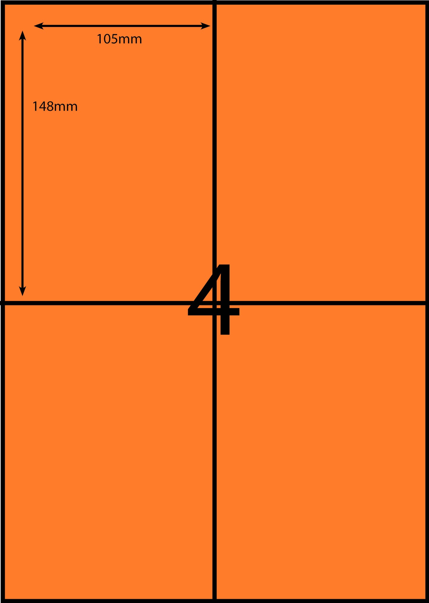 A4 Laser Label - 4up - 105x148mm - 100 per pack (Avery Code: DL 04)