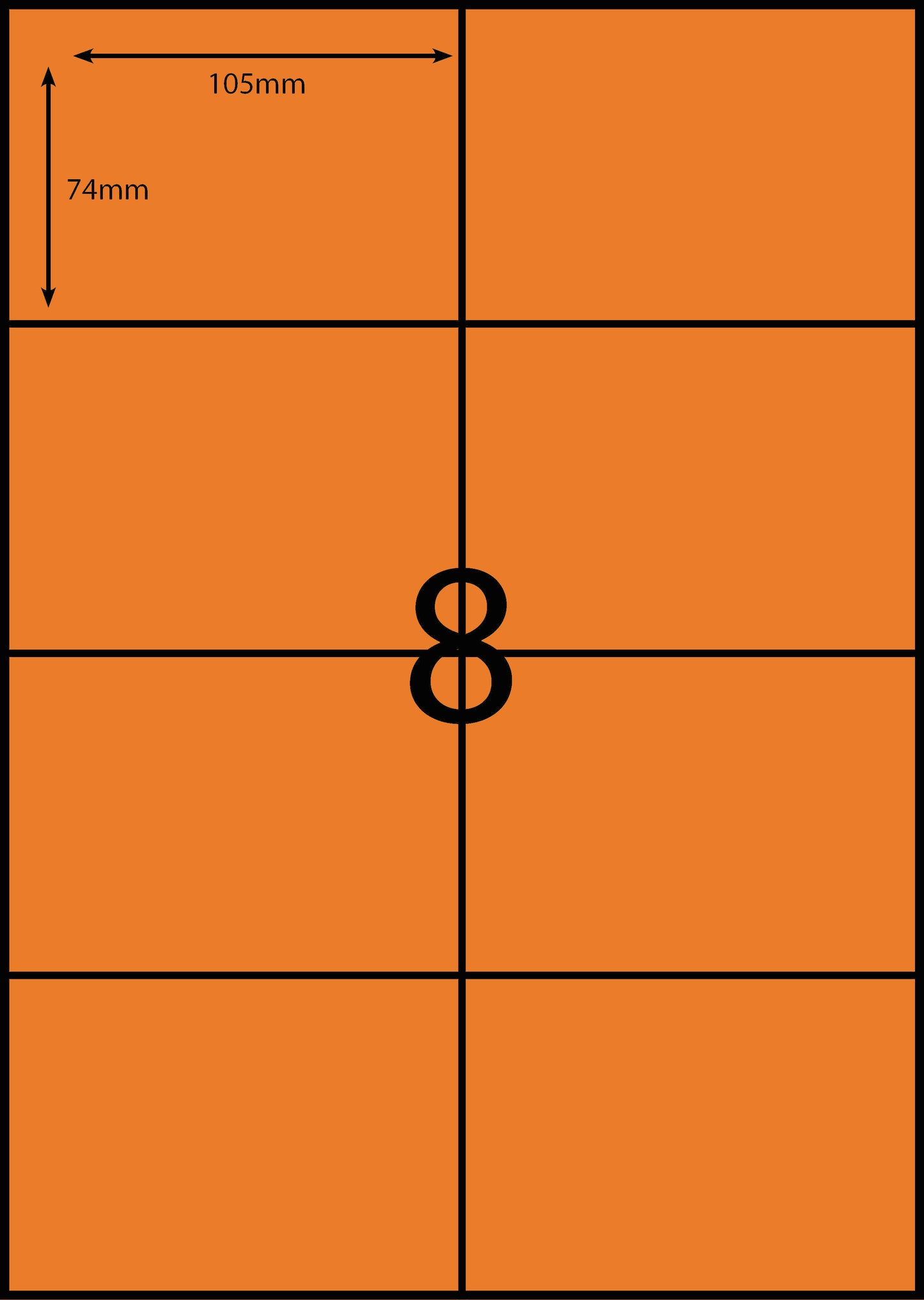 A4 Laser Label - 8up - 105x74mm - 100 per pack (Avery Code: DL08)