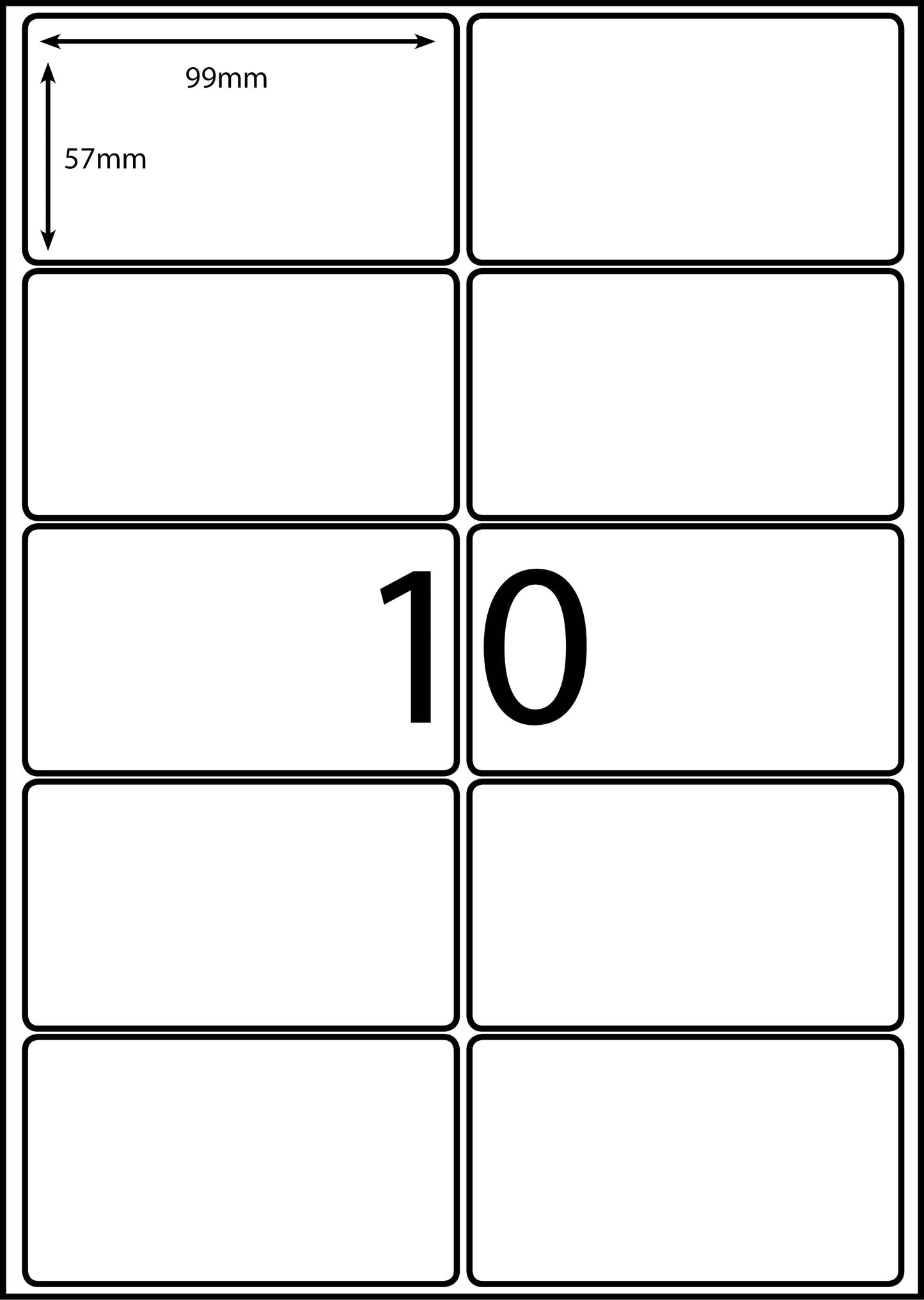 A4 Laser Label - 10up - 99x57mm - 100 per pack (Avery Code: L7173)