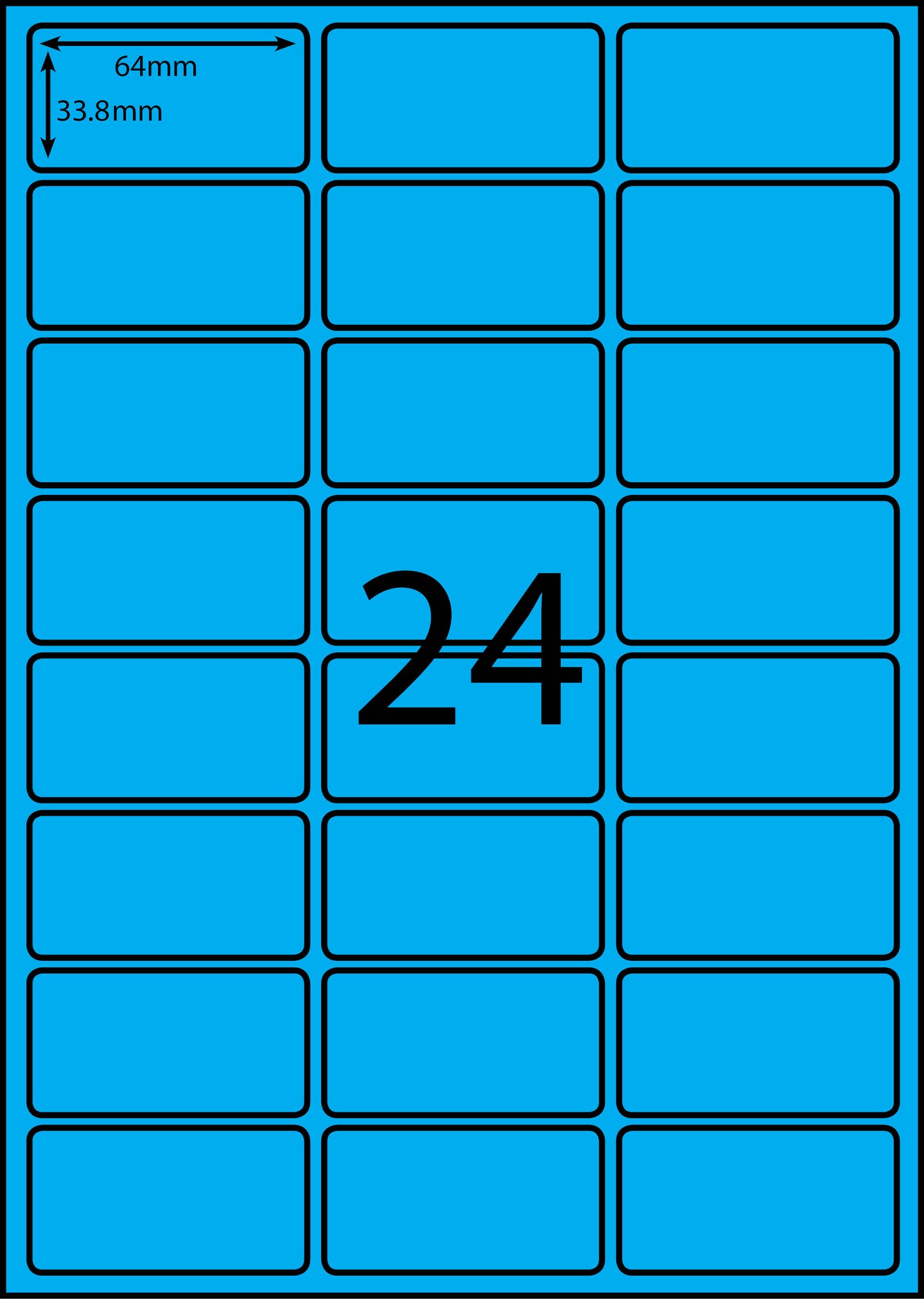 A4 Laser Label - 24up - 64x33.8mm - 100 per pack (Avery Code: L7159)