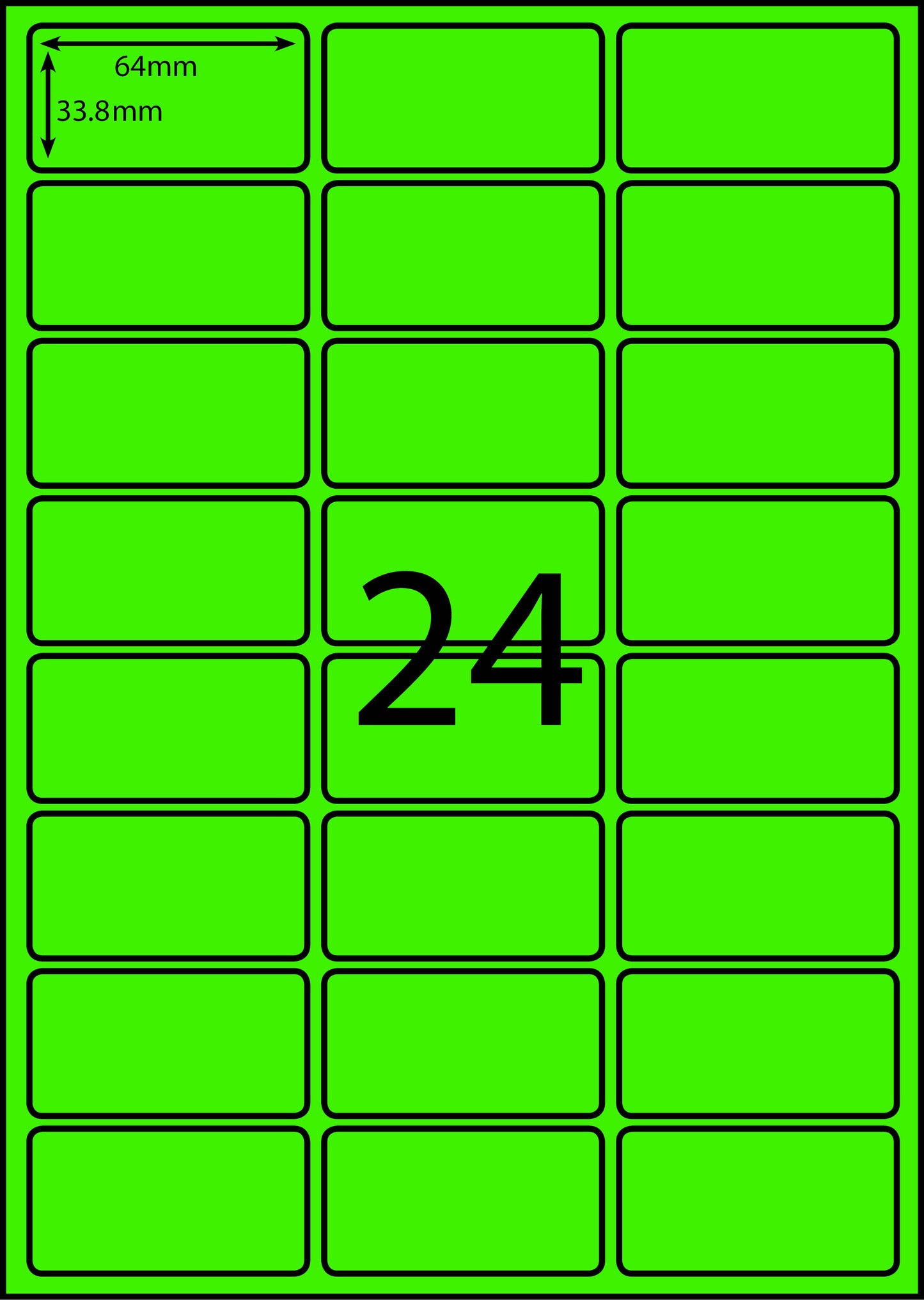 A4 Laser Label - 24up - 64x33.8mm - 100 per pack (Avery Code: L7159)