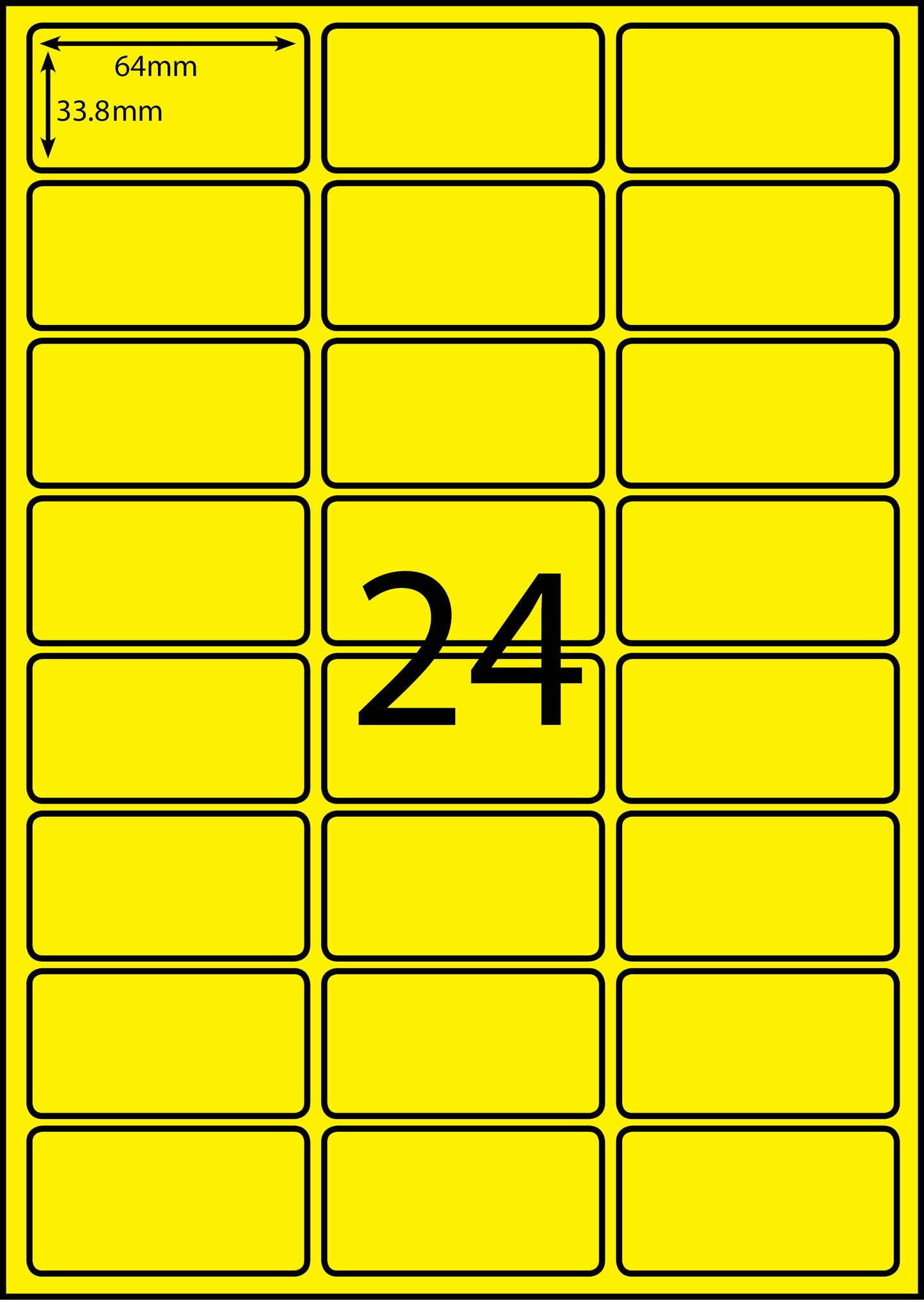 A4 Laser Label - 24up - 64x33.8mm - 100 per pack (Avery Code: L7159)