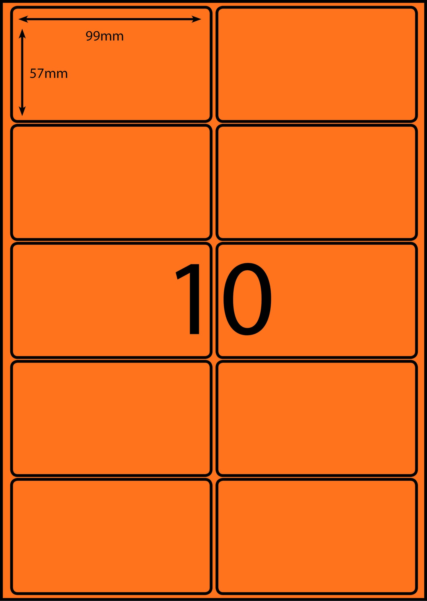 A4 Laser Label - 10up - 99x57mm - 100 per pack (Avery Code: L7173)