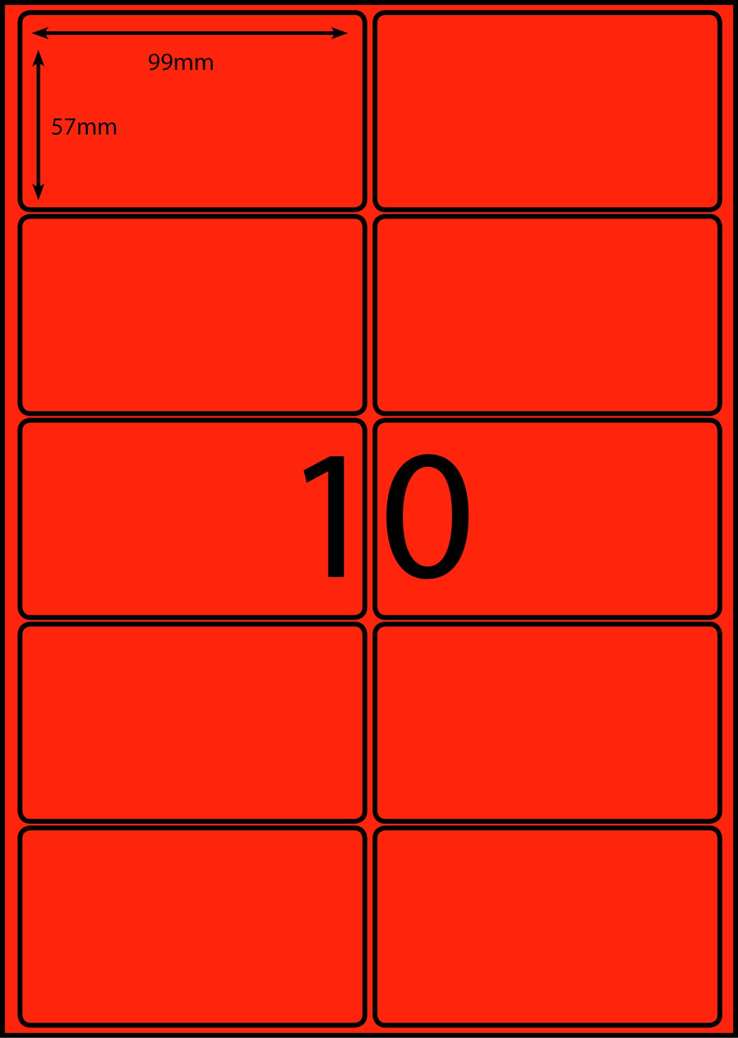 A4 Laser Label - 10up - 99x57mm - 100 per pack (Avery Code: L7173)