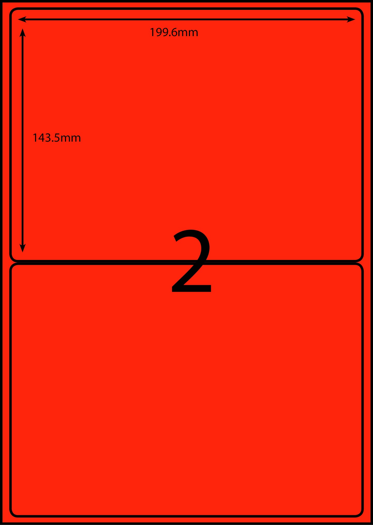 A4 Laser Label - 2up - 199.6x143.5mm - 100 per pack (Avery Code: L7168)