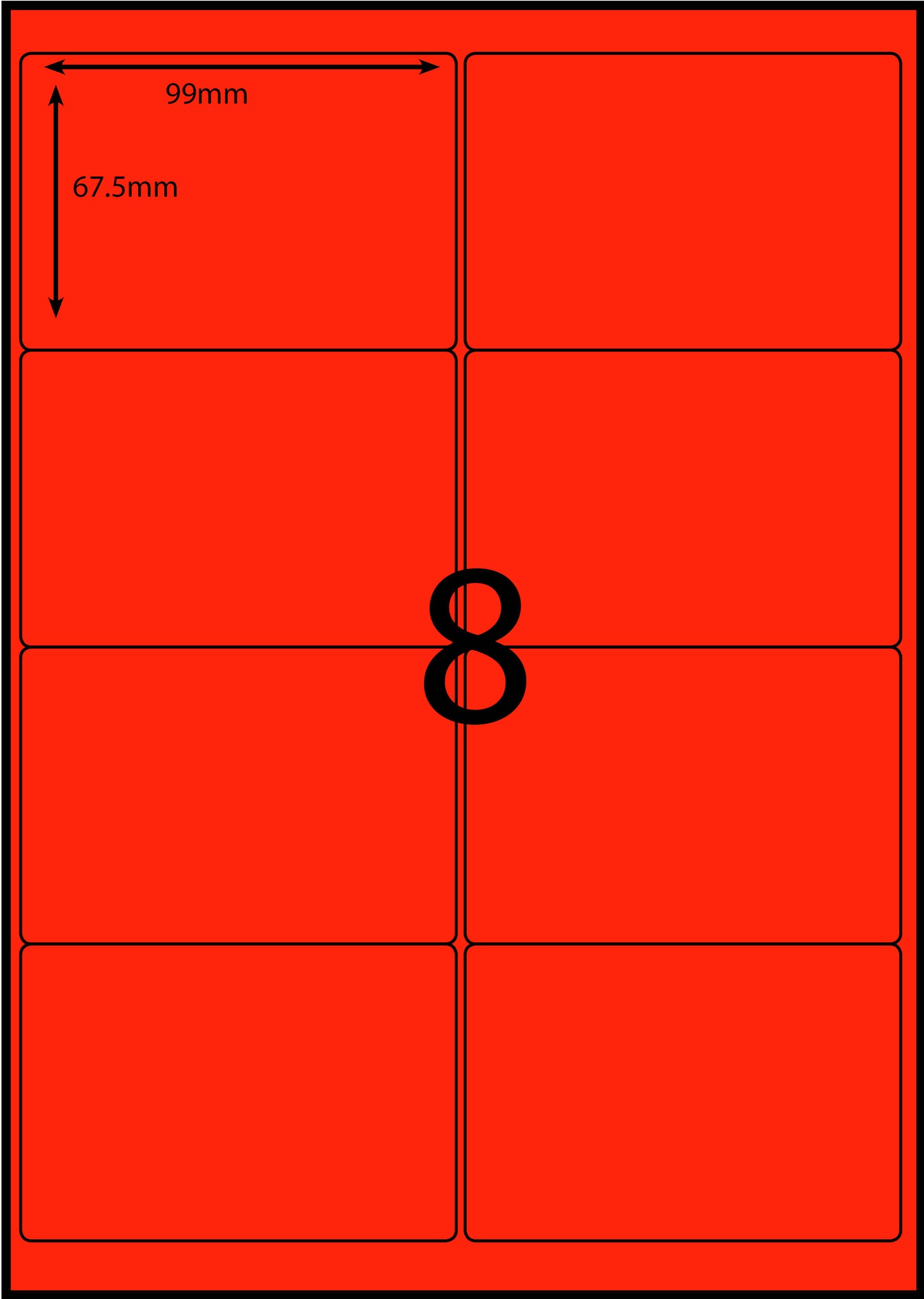 A4 Laser Label - 8up - 99x67.5mm - 100 per pack (Avery Code: L7165)