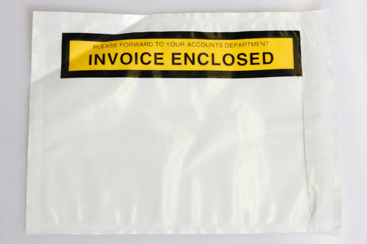 Self Adhesive Envelope - Clear "Invoice Enclosed" - 115x150mm - 1000 per box