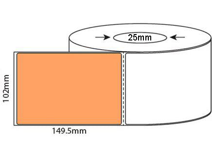 102mm X 150mm (4'x6') ORANGE Direct Thermal, 25mm & 76mm core, 4,000 labels per box - from $22/roll