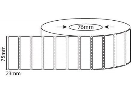 75mm X 23mm Thermal Transfer Labels, 25mm & 76mm core, 20,000 labels per box - from $25.50/roll
