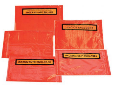 Self Adhesive Envelope - Red "Invoice Enclosed" - 115x165mm - 1000 per box
