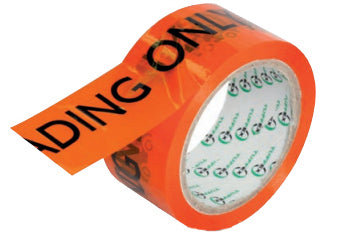 Tuffex "TOP LOAD" Printed Tape - Orange - 48mm x 66m x 46um - Select you pack size - From $2.99/roll
