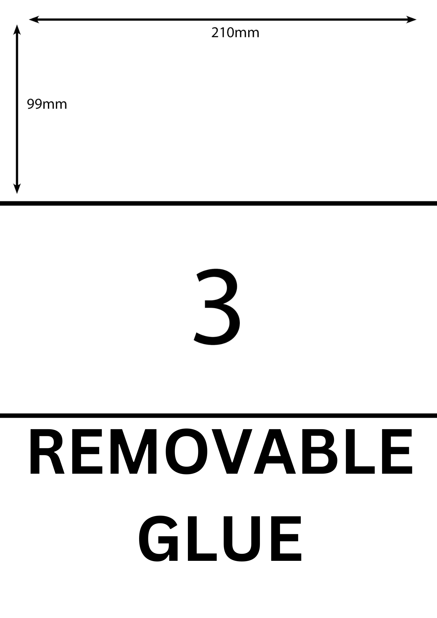 A4 Laser Label - 3up - 210x98.6mm - 100 per pack (Code: A4/3C)