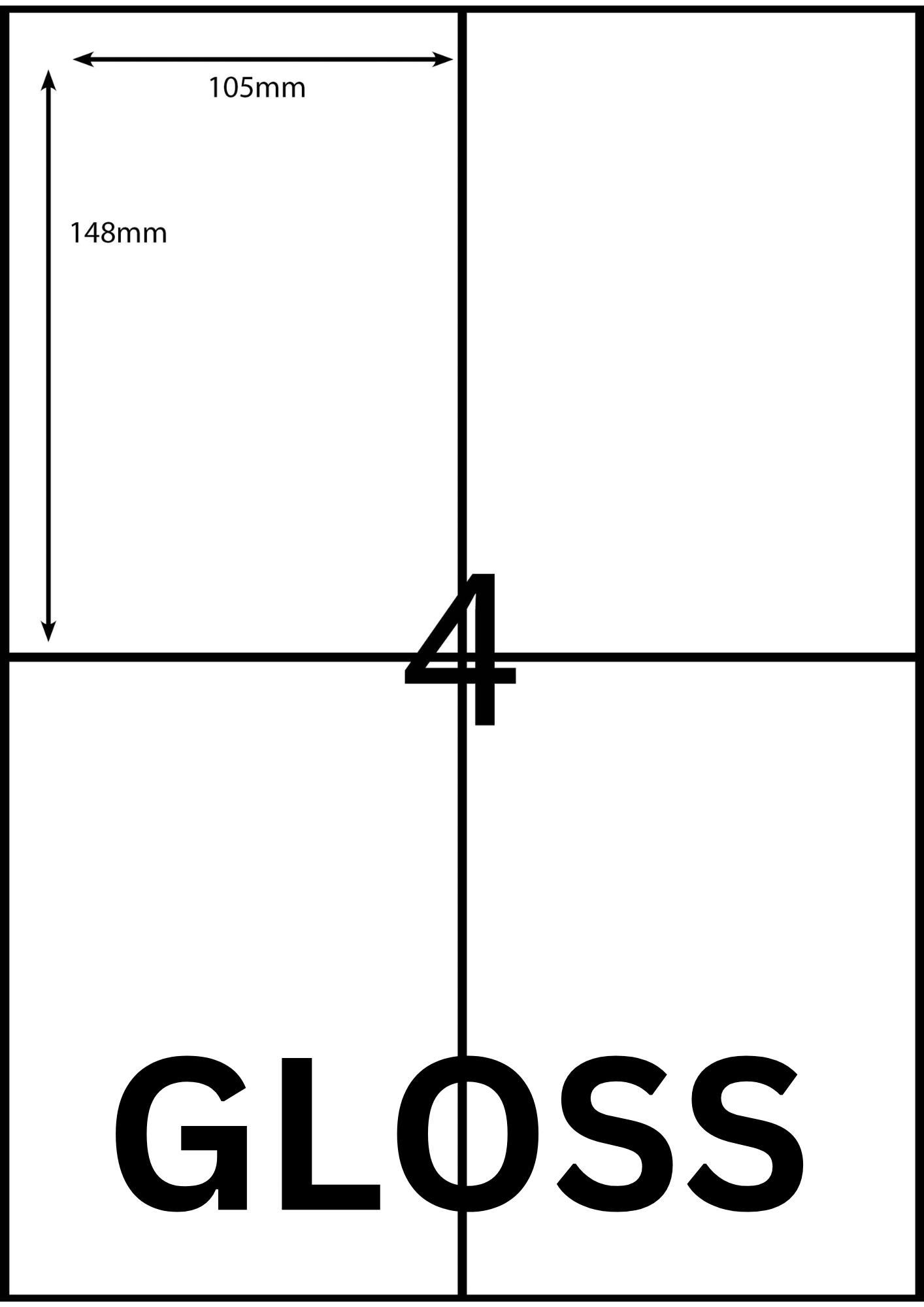 A4 Laser SHIPPING Label - 4up - 105x148mm - 100 per pack (Avery Code: DL 04)