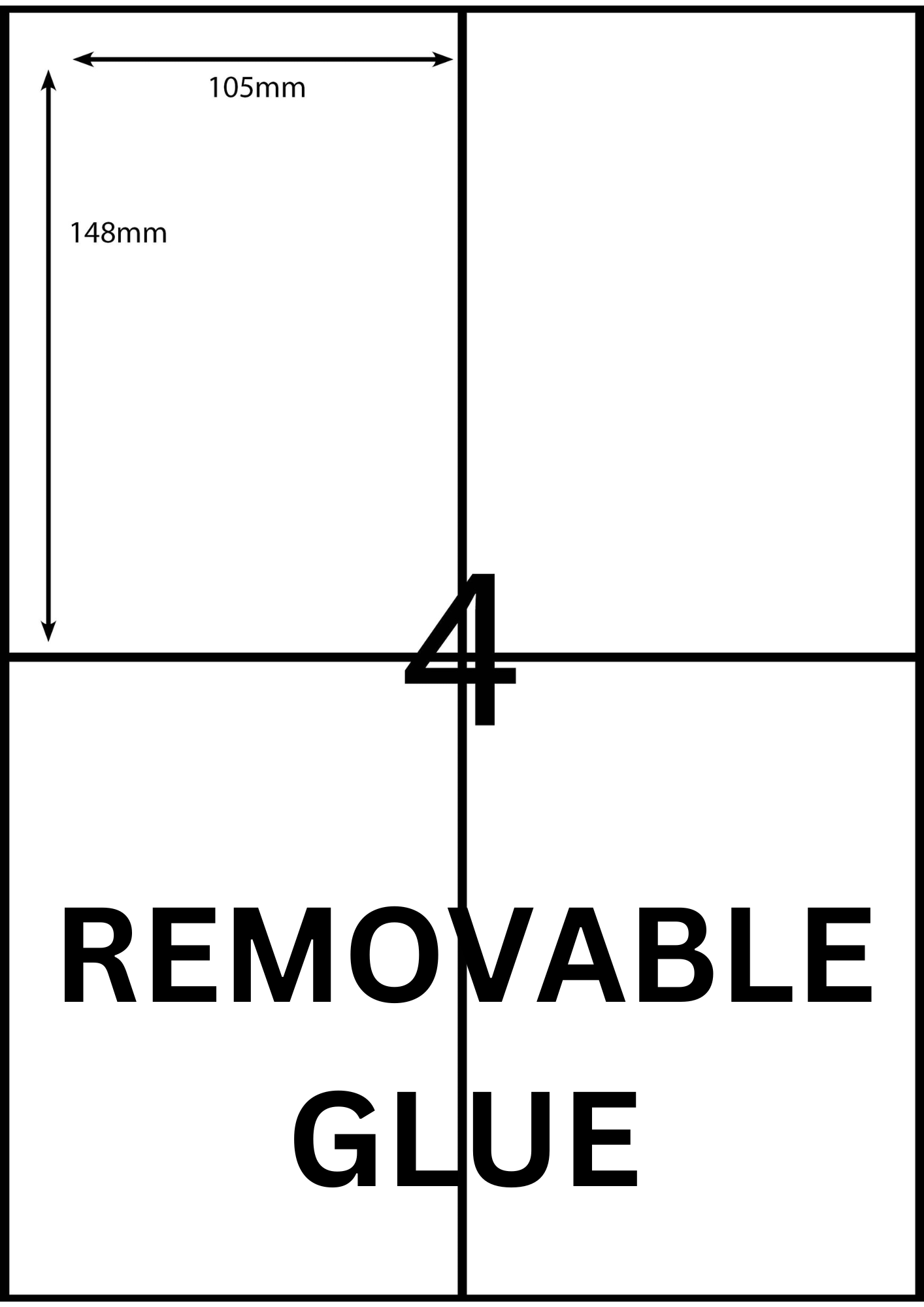 A4 Laser SHIPPING Label - 4up - 105x148mm - 100 per pack (Avery Code: DL 04)