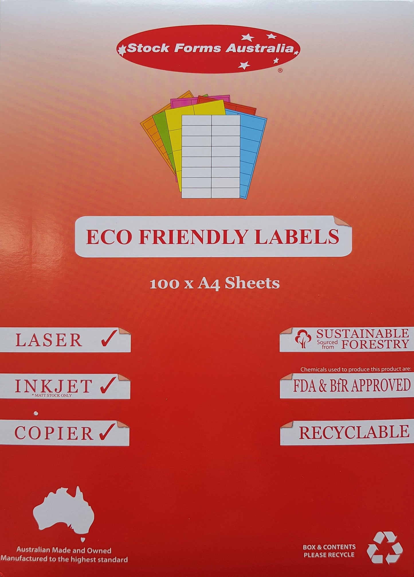 A4 Laser SHIPPING Label - 4up - 105x148mm - 100 per pack (Avery Code: DL 04)