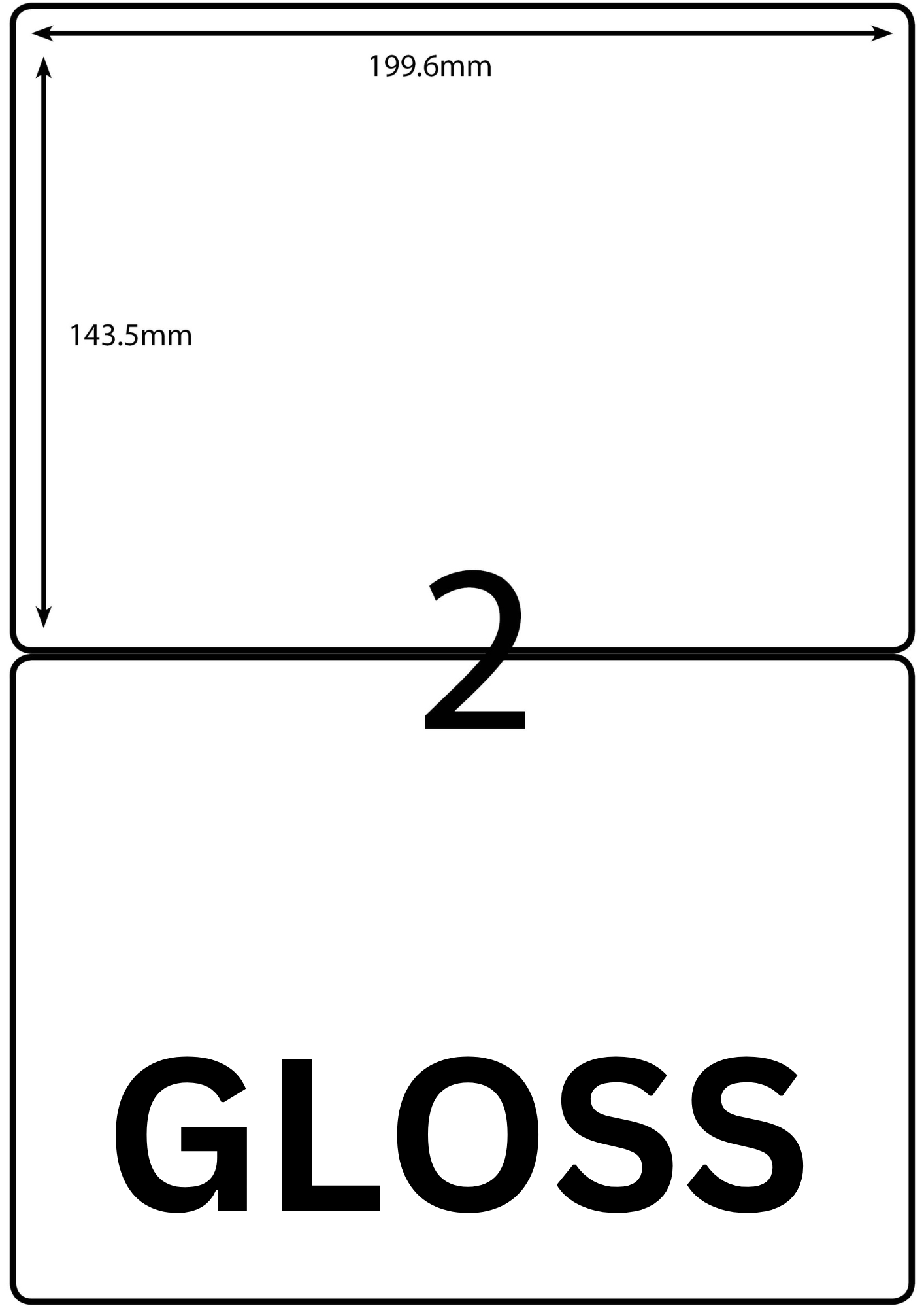 A4 Laser Label - 2up - 199.6x143.5mm - 100 per pack (Avery Code: L7168)