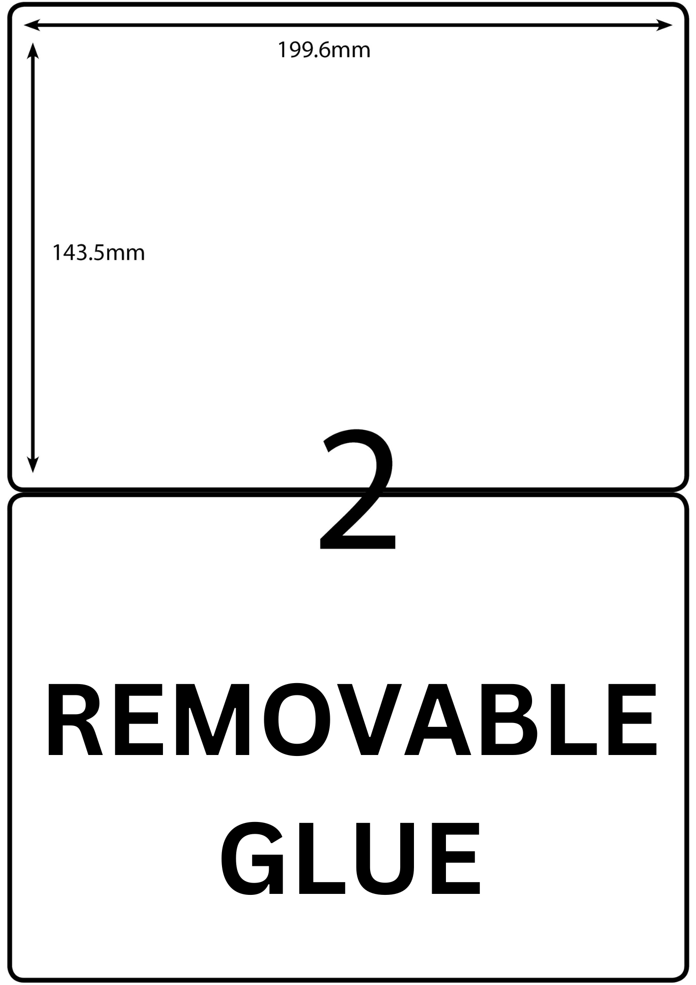 A4 Laser Label - 2up - 199.6x143.5mm - 100 per pack (Avery Code: L7168)