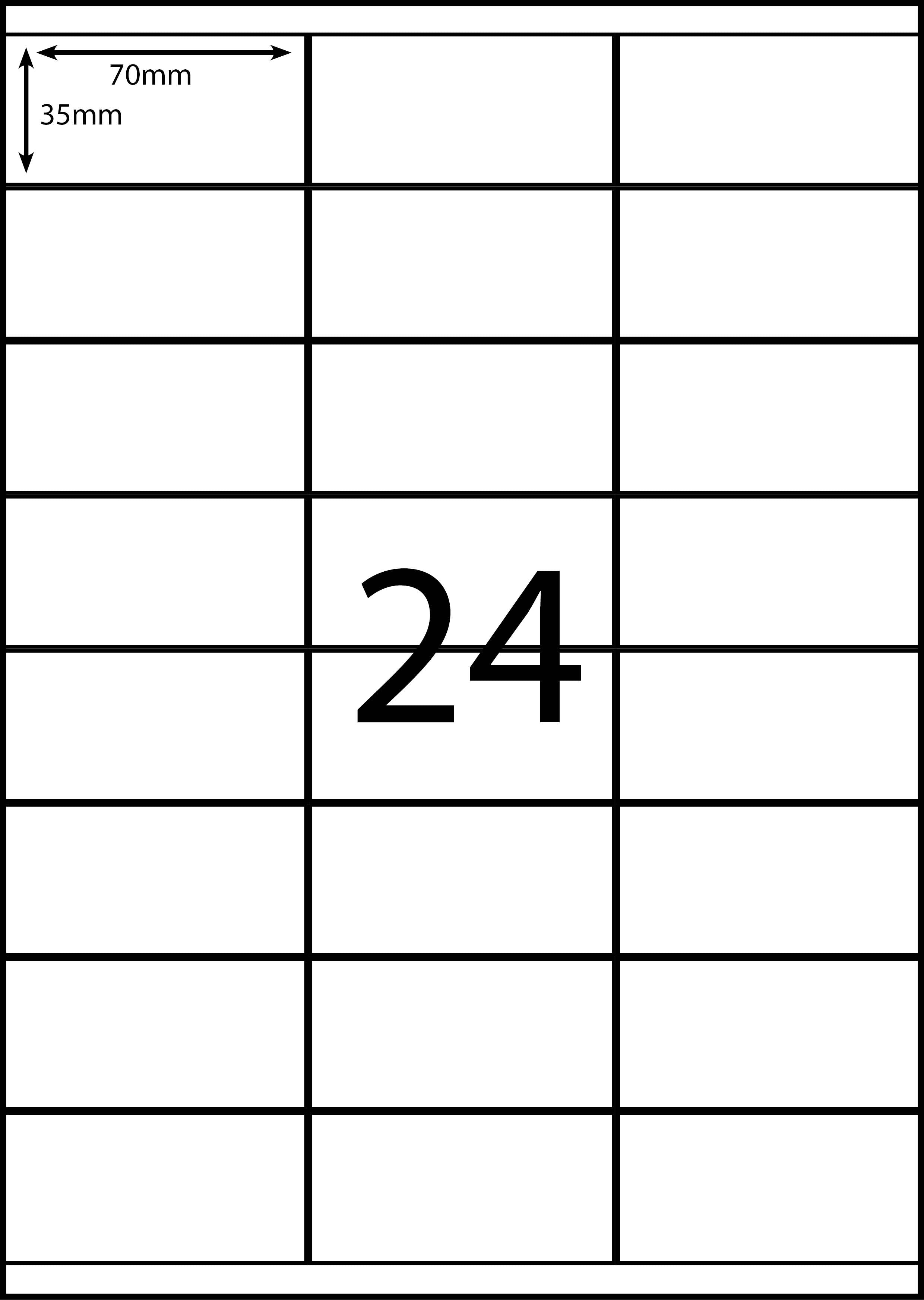 A4 Laser Label - 24up - 70x35mm - 100 per pack (Avery Code: DL24) – PPS ...