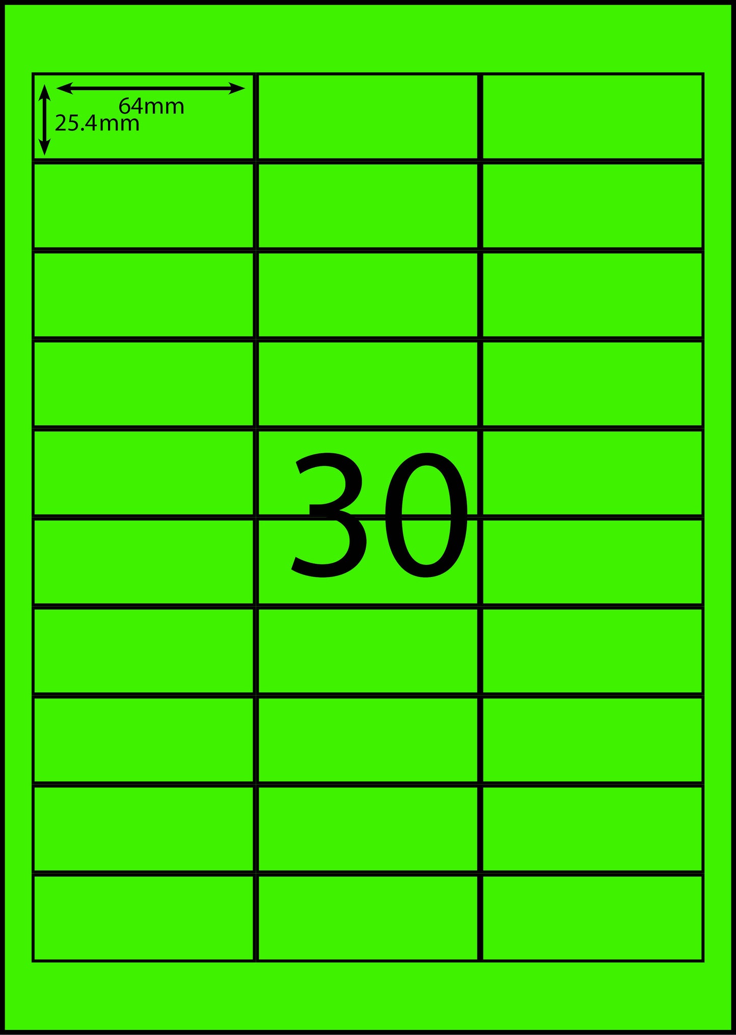 A4 Laser Label -30up - 64x25.4mm - 100 per pack (Avery Code: DL30)