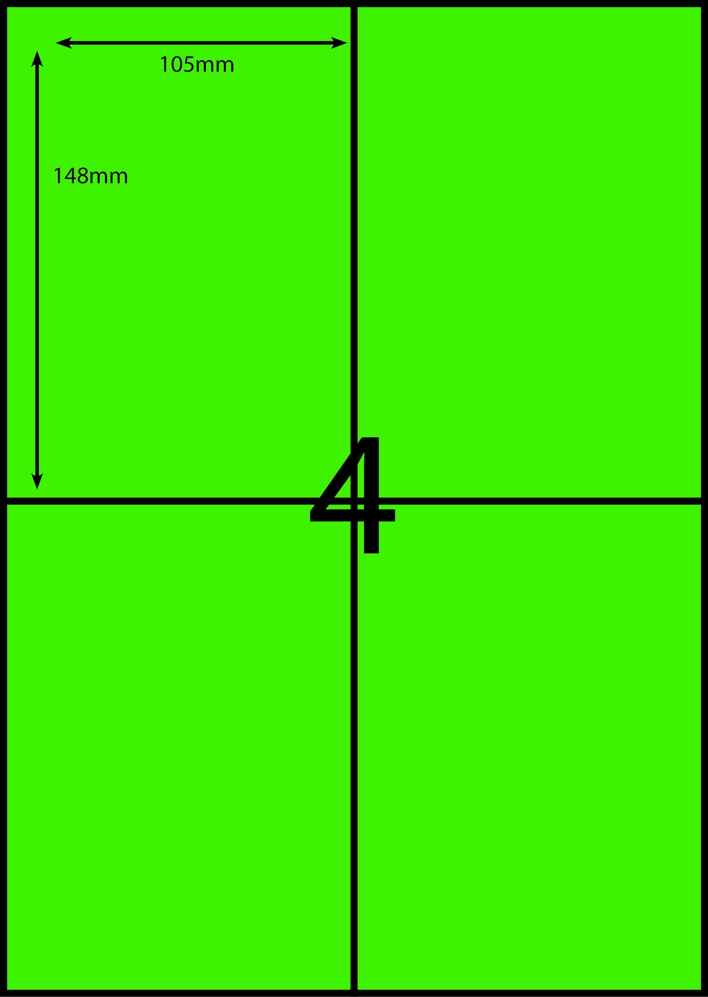 A4 Laser Label - 4up - 105x148mm - 100 per pack (Avery Code: DL 04)
