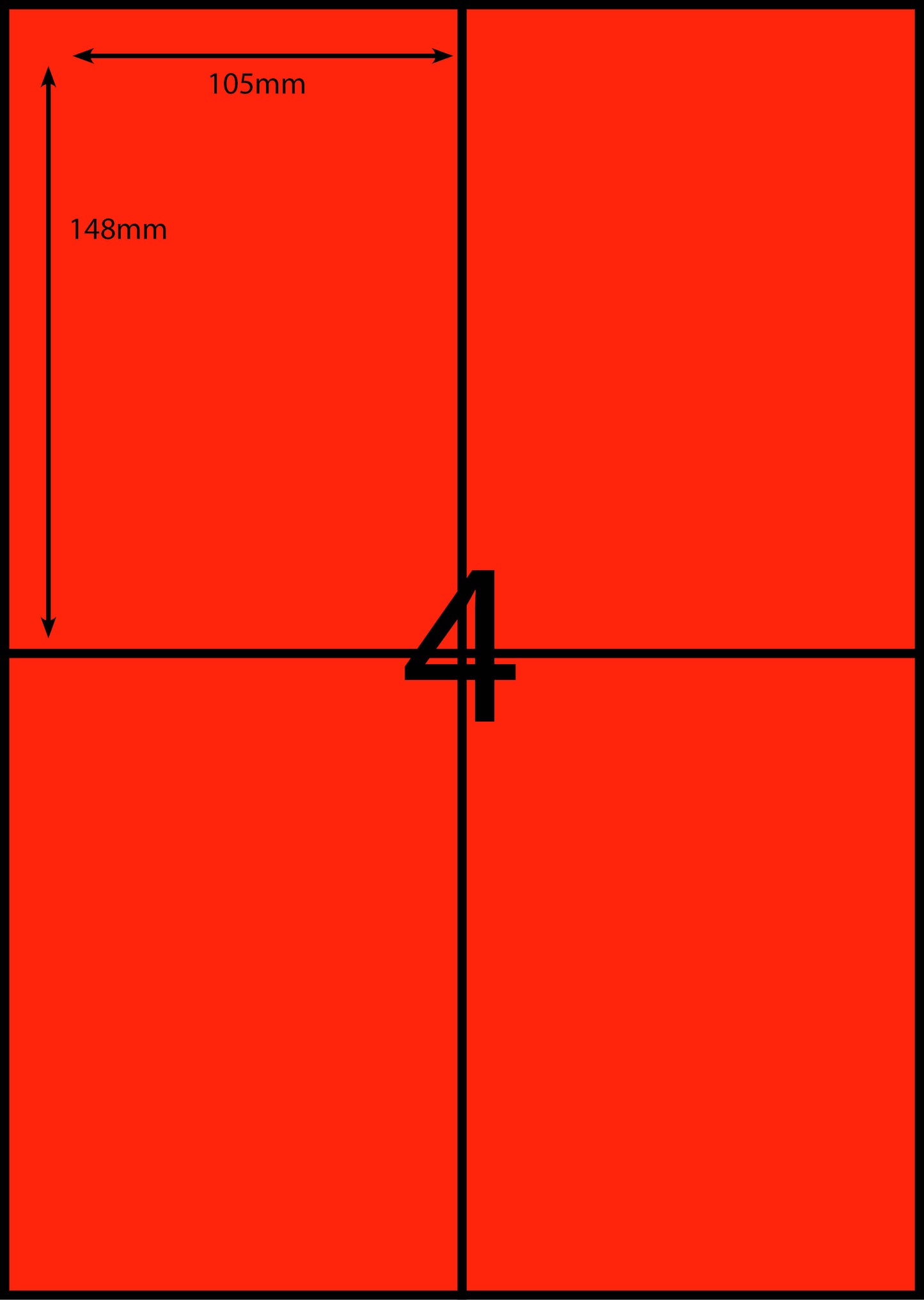 A4 Laser Label - 4up - 105x148mm - 100 per pack (Avery Code: DL 04)