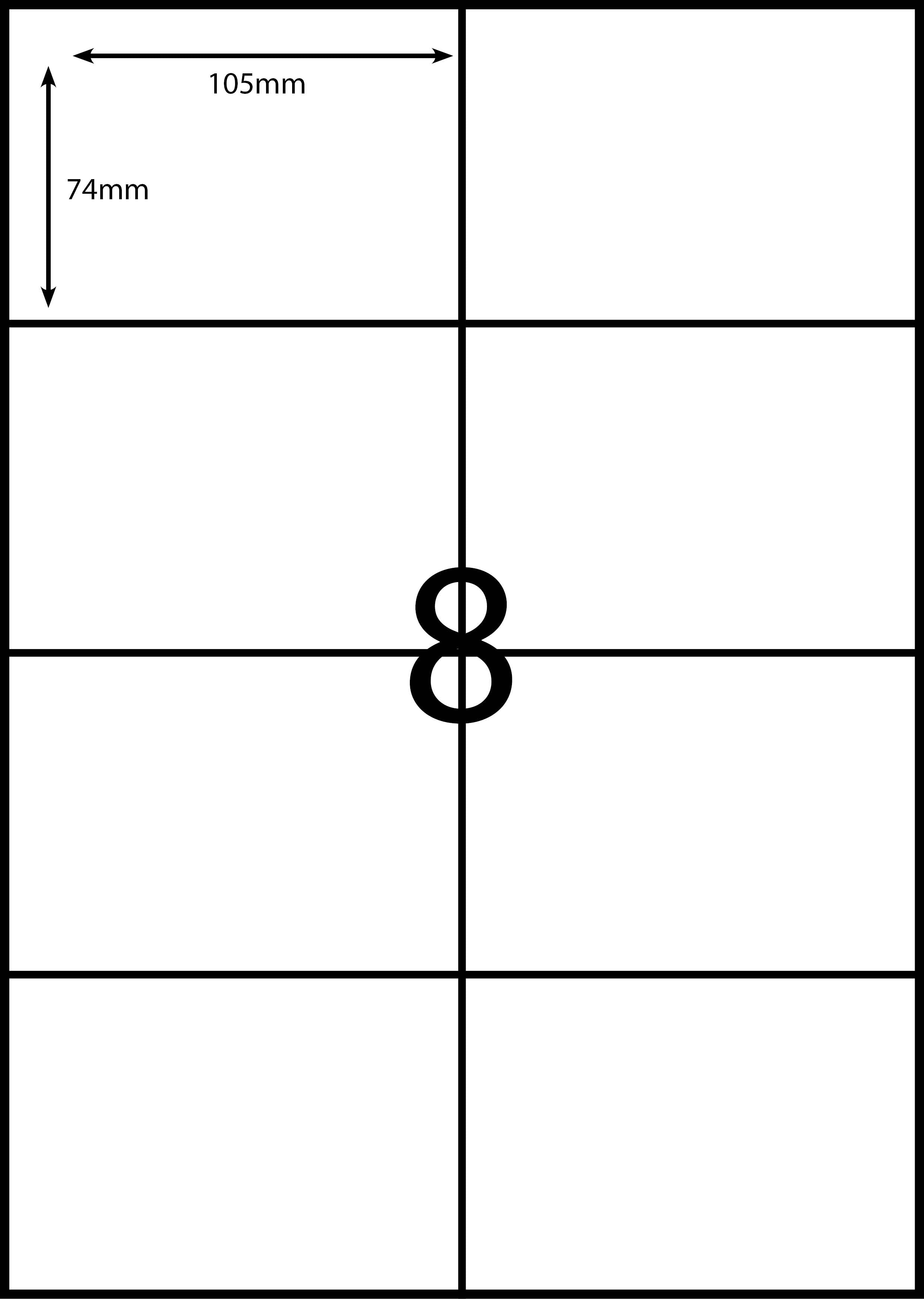 A4 Laser Label - 8up - 105x74mm - 100 per pack (Avery Code: DL08) – PPS ...