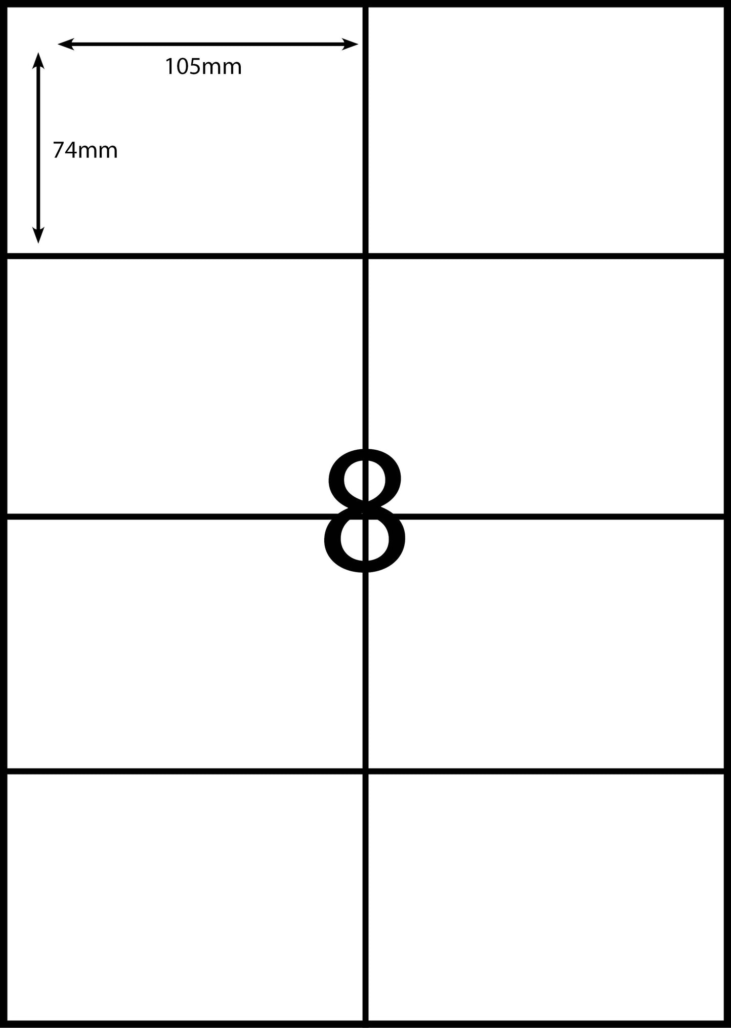 A4 Laser Label - 8up - 105x74mm - 100 per pack (Avery Code: DL08)