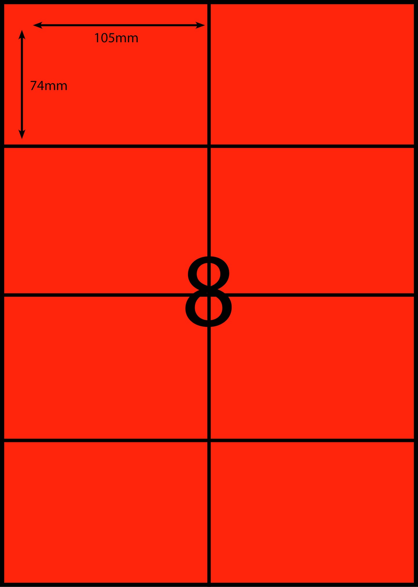 A4 Laser Label - 8up - 105x74mm - 100 per pack (Avery Code: DL08)