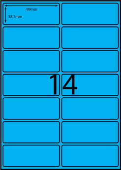 A4 Laser Label - 14up - 99x38.1mm - 100 per pack (Avery Code: L7163 ...
