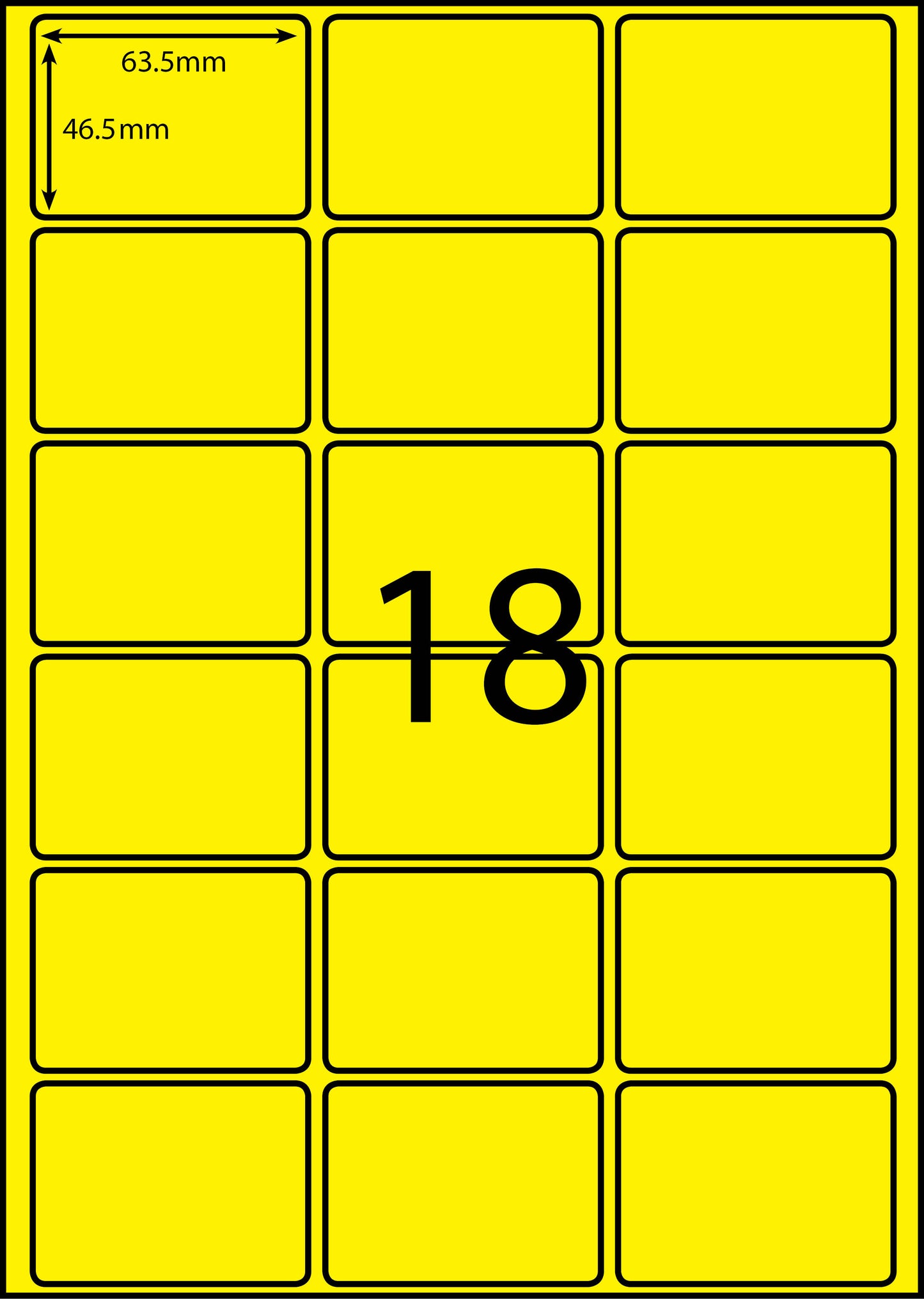 A4 Laser Label - 18up - 63.5x46.6mm - 100 per pack (Avery Code: L7161)