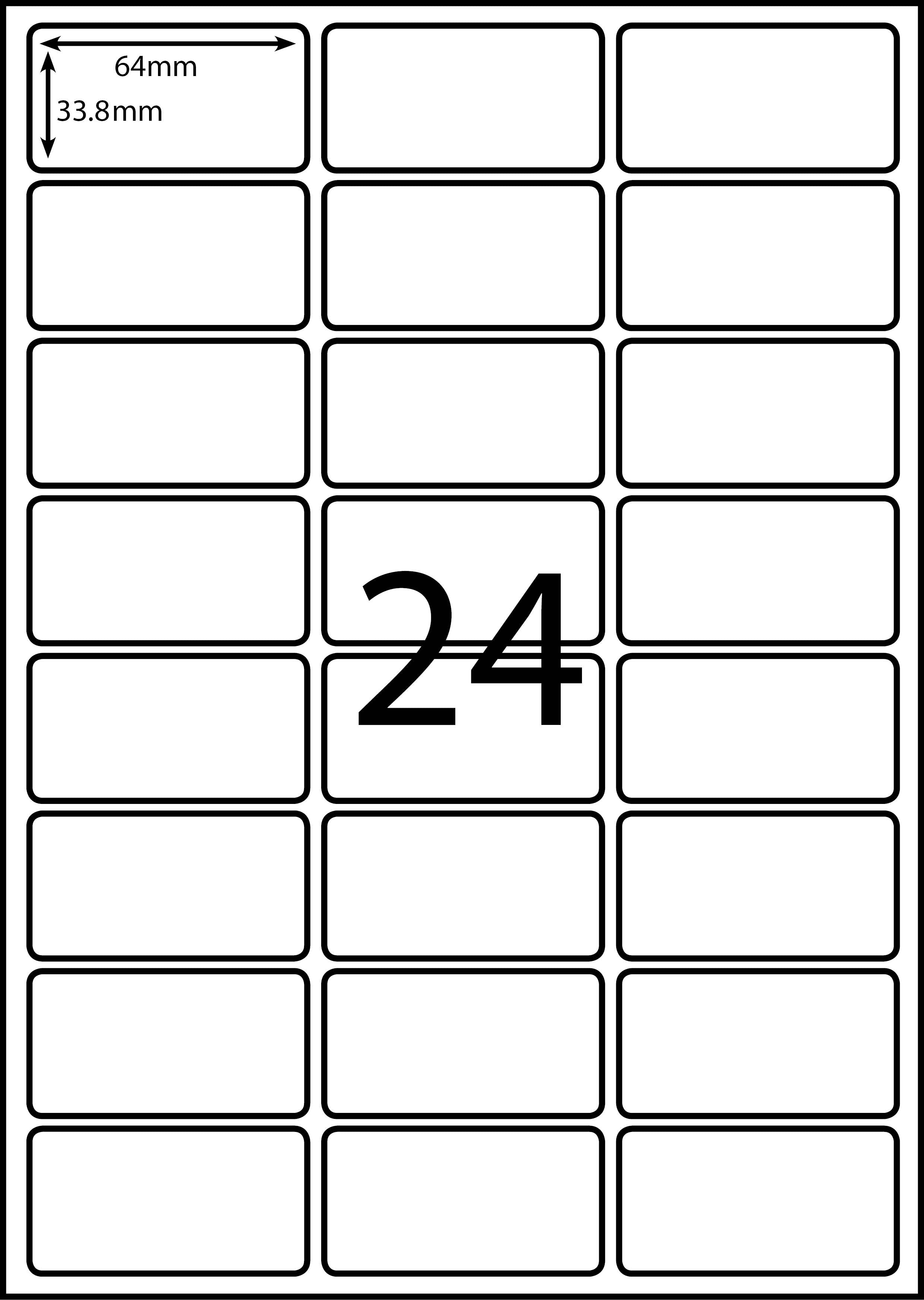 L7159 Labels A4 Laser Label - 24up - 64x33.8mm - 100 per pack (Avery Code: L7159 ...