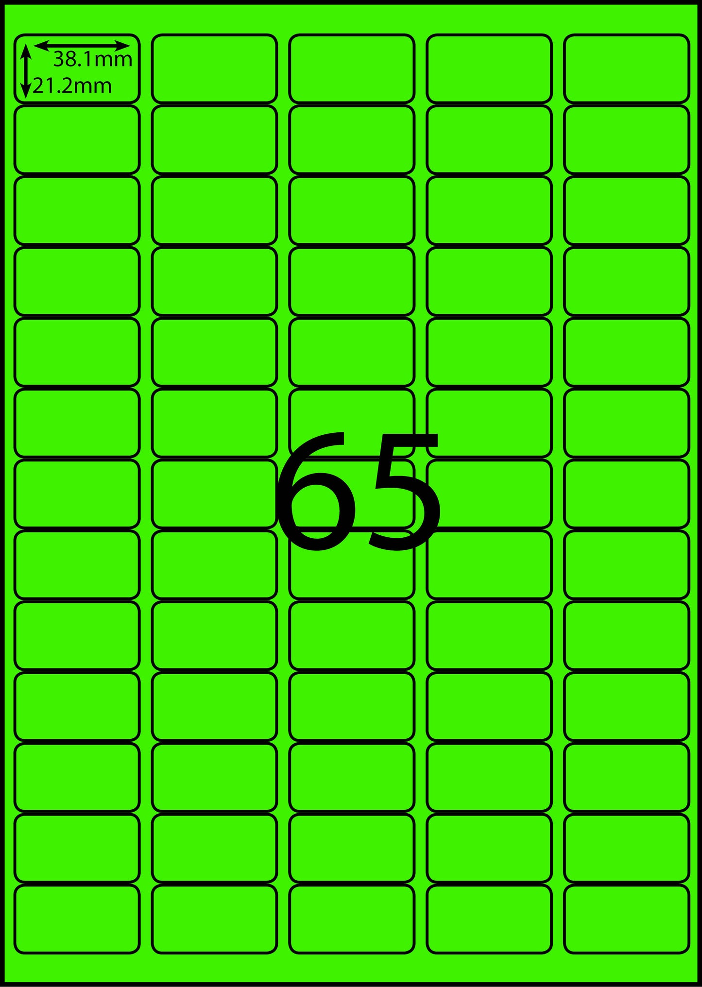 A4 Laser Label - 65up -37.8x21.2mm - 100 per pack (Avery Code: L7651)