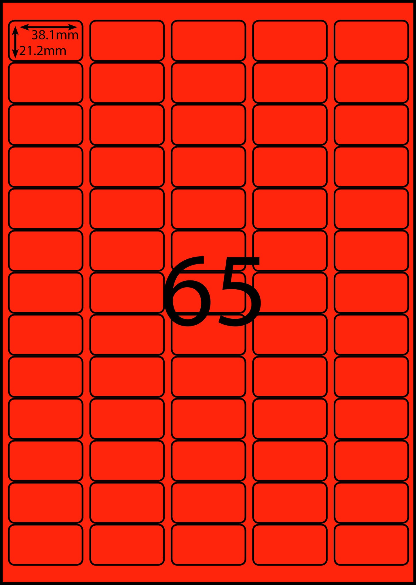 A4 Laser Label - 65up -37.8x21.2mm - 100 per pack (Avery Code: L7651)