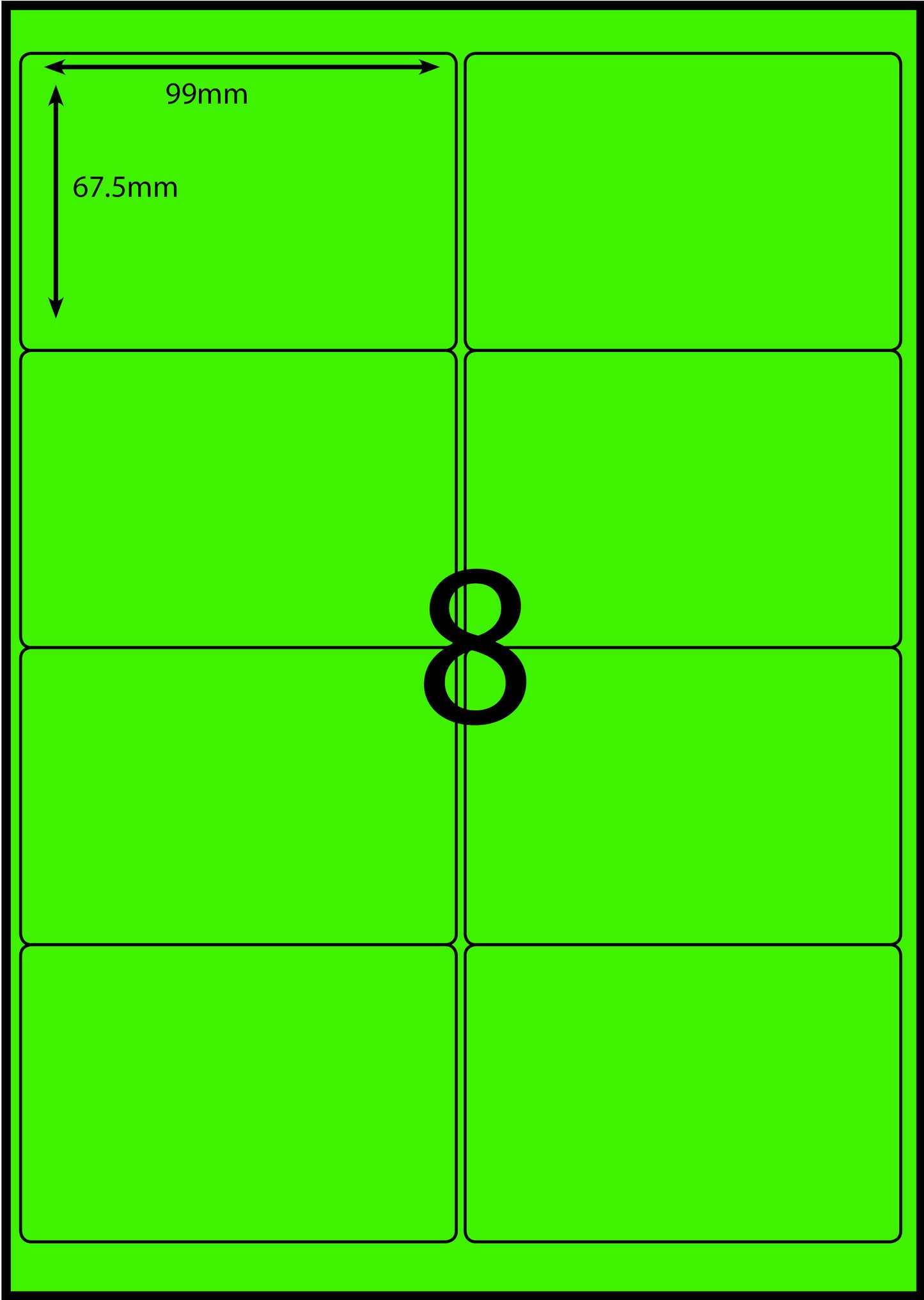 A4 Laser Label - 8up - 99x67.5mm - 100 per pack (Avery Code: L7165)