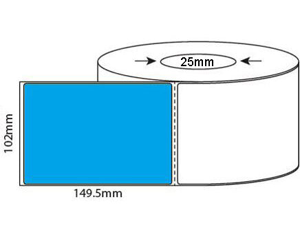 102mm X 150mm (4'x6') BLUE Direct Thermal, 25mm & 76mm core, 4,000 labels per box - from $22/roll