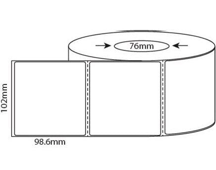 102mm X 99mm Direct Thermal, 25mm & 76mm core, 7,000 labels per box - from $24.50/roll